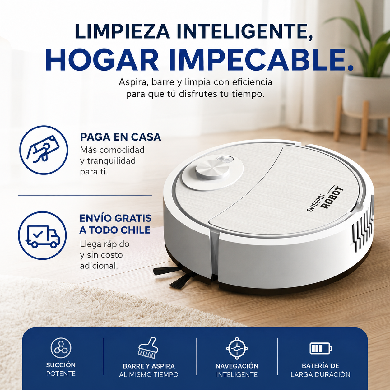 SmartClean Pro – Robot Aspirador Inteligente